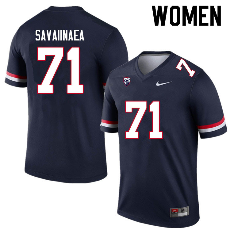 Women #71 Jonah Savaiinaea Arizona Wildcats College Football Jerseys Sale-Navy